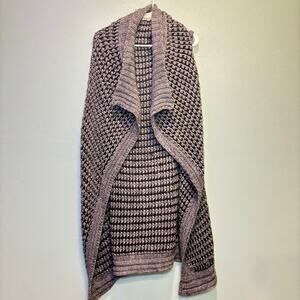 Berretti Made in Italy Chunky Knit Open Front Cardigan Vest | Size Large